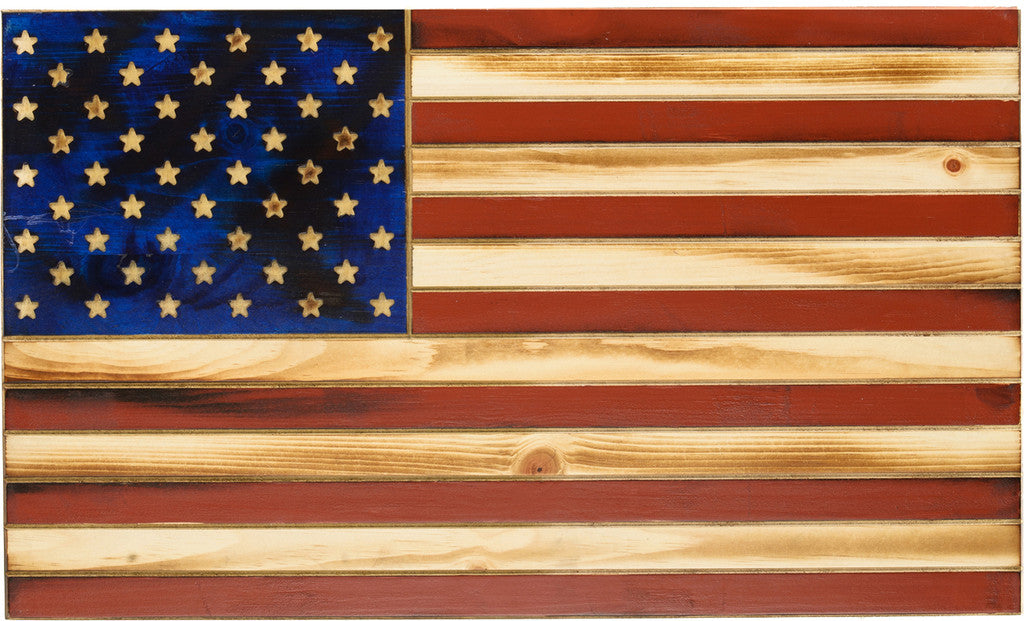 "Old Glory" Red & Blue Rustic Flag