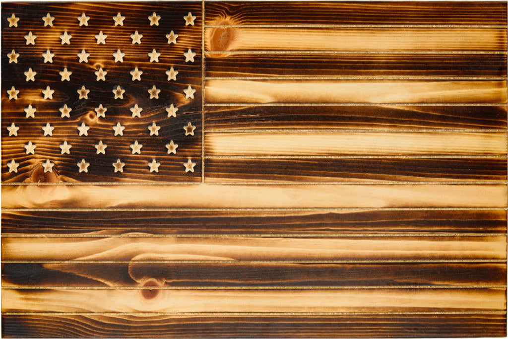 "Old Glory" Torched Rustic Flag